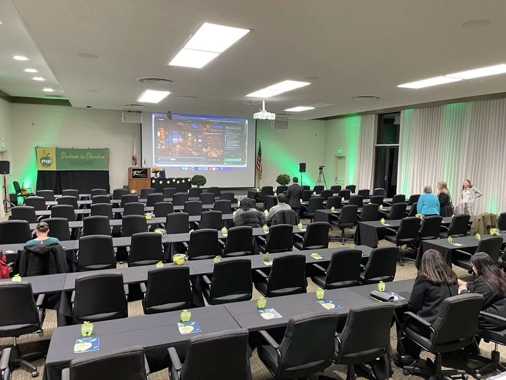 meeting setup in auditorium