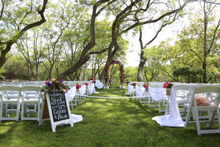 outdoor wedding setup at KW