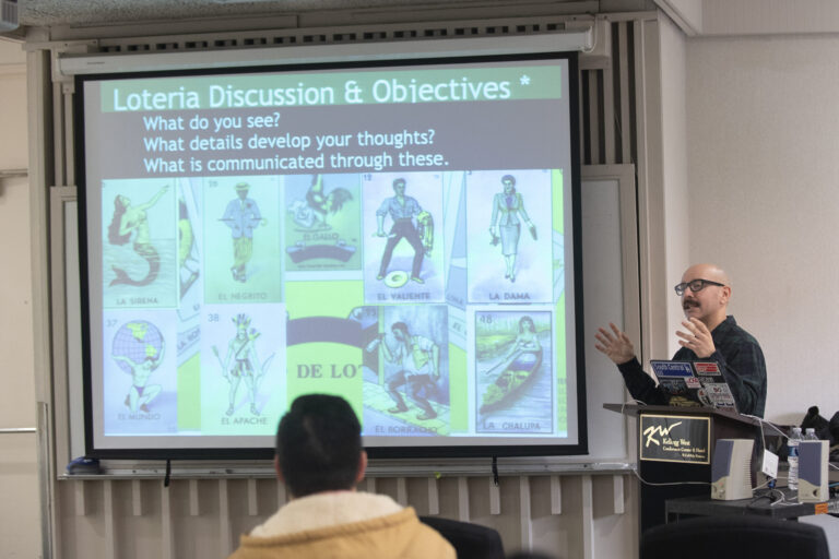 Ethnic Studies Symposium speaker at the podium