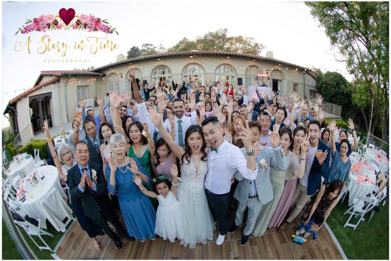 Wedding reception group photo