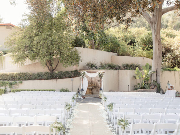 Front driveway ceremony setup at Kellogg House