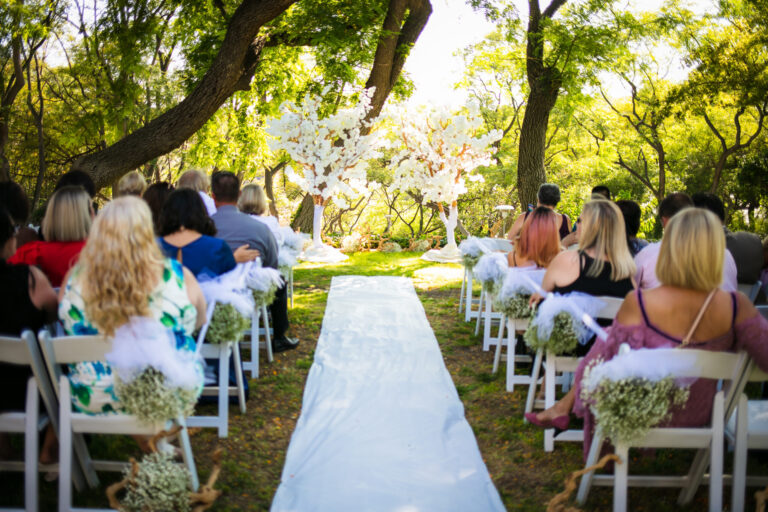 ceremony site outside on grassy knoll by Kellogg West