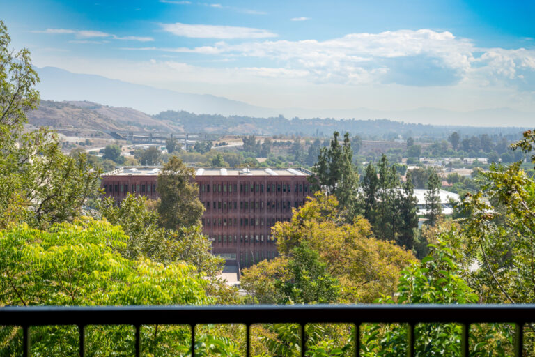 View of campus from balcony