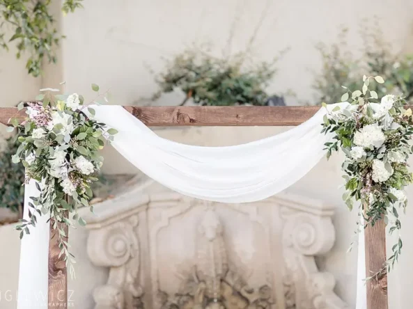 wedding ceremony arch with flowers